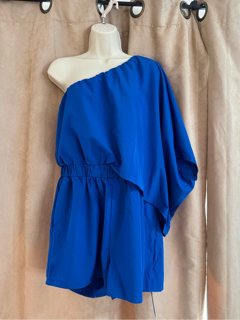 One-Shoulder Royal Blue Romper
